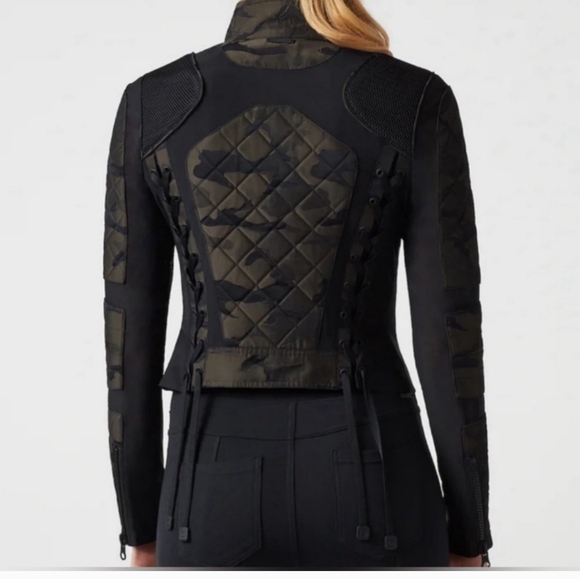 Blanc Noir Camo Moto Jacket Large - Picture 3 of 16